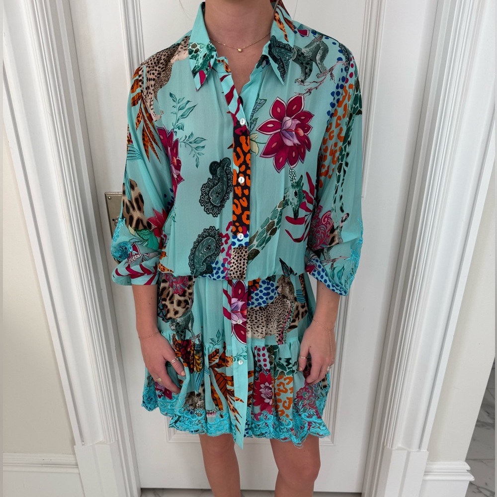 Colorful Dress with Floral and Animal Print